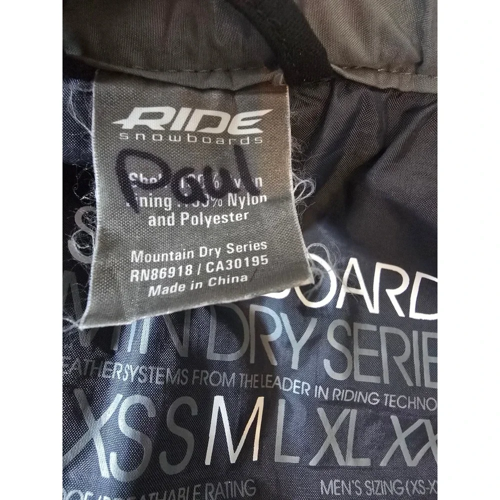 Ride‎ Snowboards Mountain Dry Series Snow Pants Mens M Black Cargo Adjustable